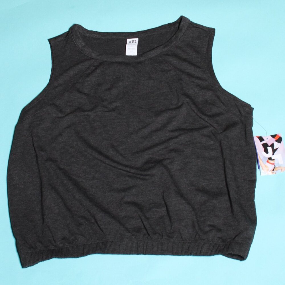 New Athletic Muscle Tee With Elastic Waistband Dark Heather Grey XL